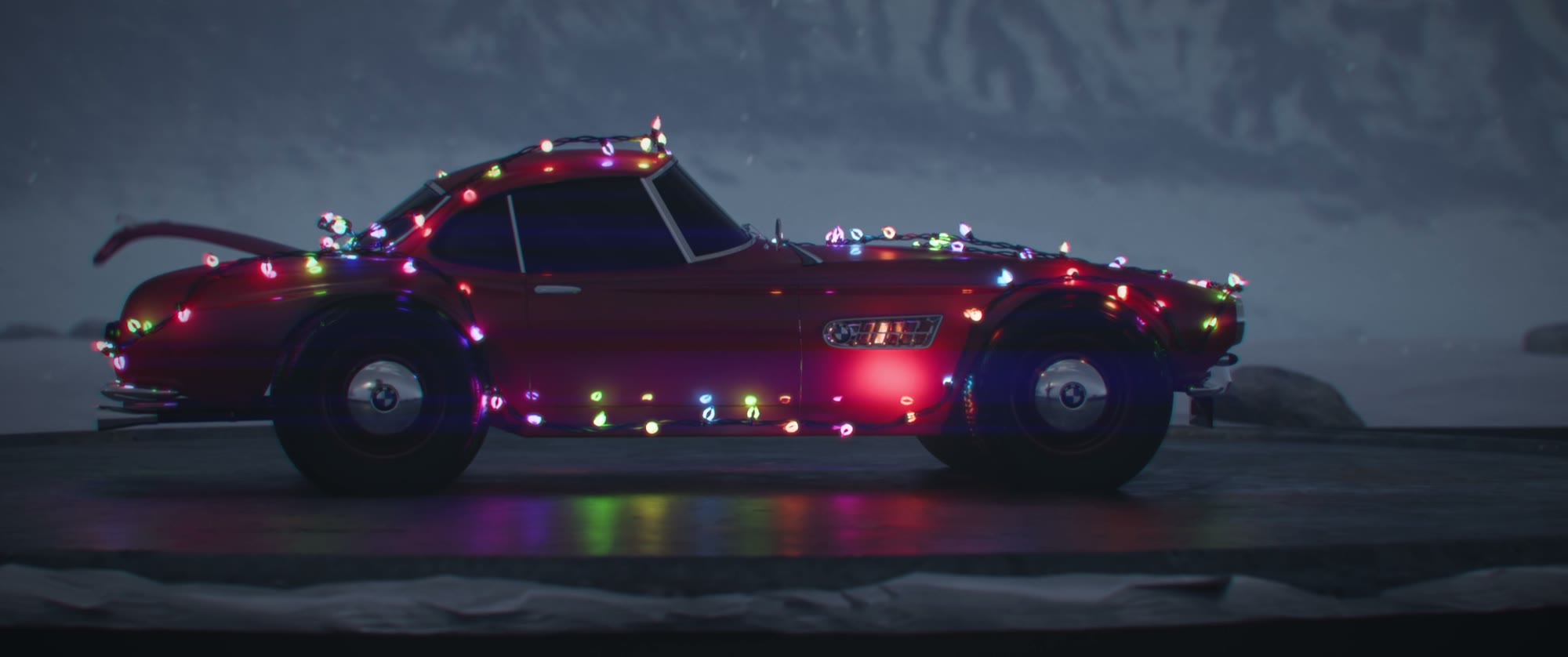 Christmas Shortfilm — der Sportwagen mit Lichterkette