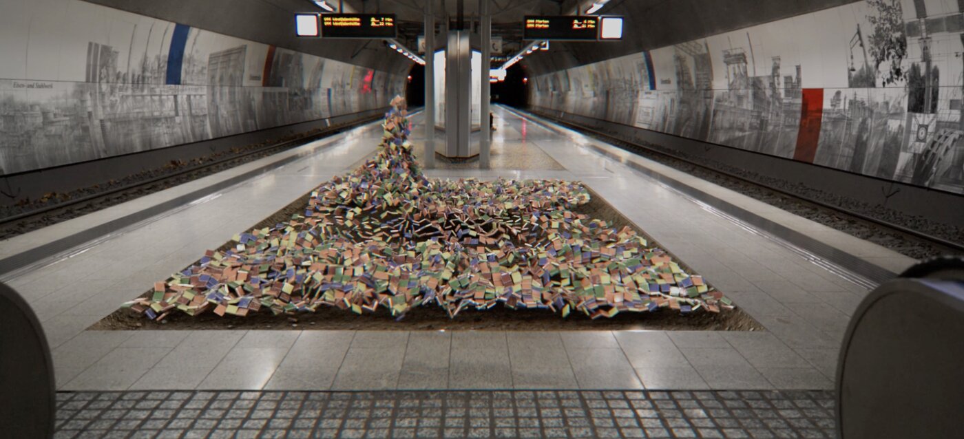 Portal — aufgebrochene Kacheln nach der Schockwelle