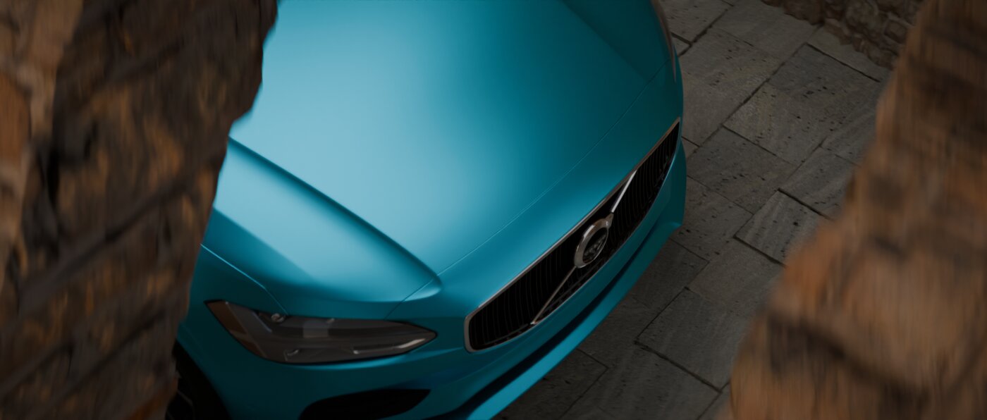 Volvo — Detailaufnahme der Motorhaube